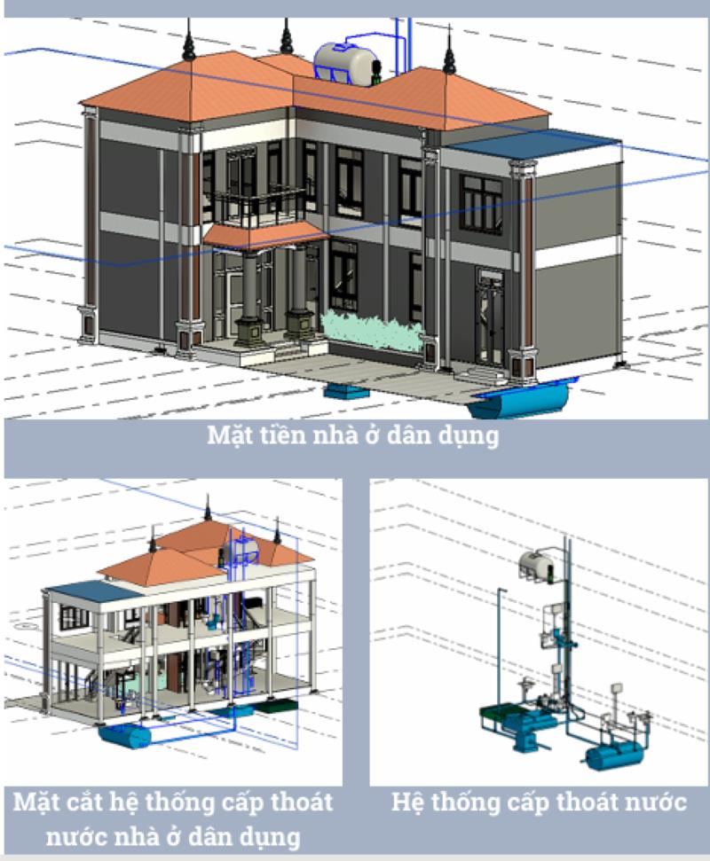 Mô hình nhà ở dân dụng ở mức LOD 350 - một sản phẩm của Công ty Đất vàng Việt Nam