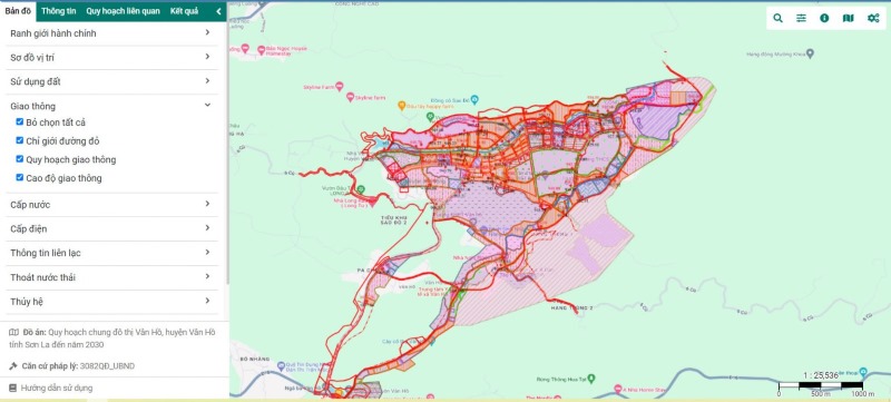Hệ thống WebGIS phục vụ quy hoạch đô thị Vân Hồ, tỉnh Sơn La do công ty Đất vàng Việt Nam thiết kế và xây dựng