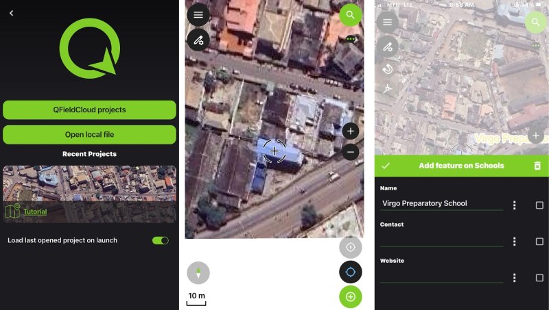 Giao diện QField trên điện thoại